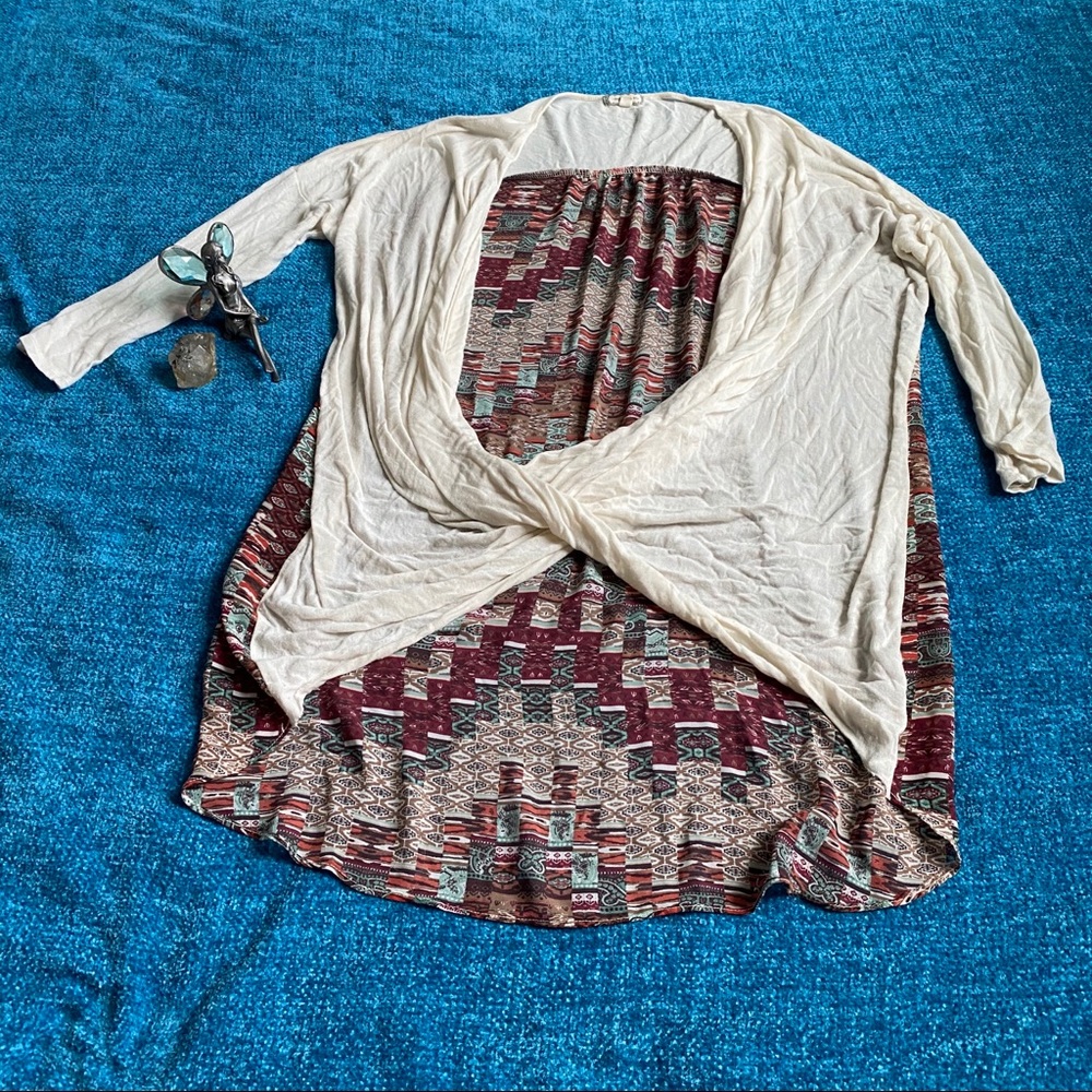 Twist-Front Earthy Blouse